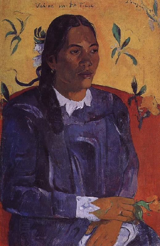 Paul Gauguin Woman holding flowers oil painting picture